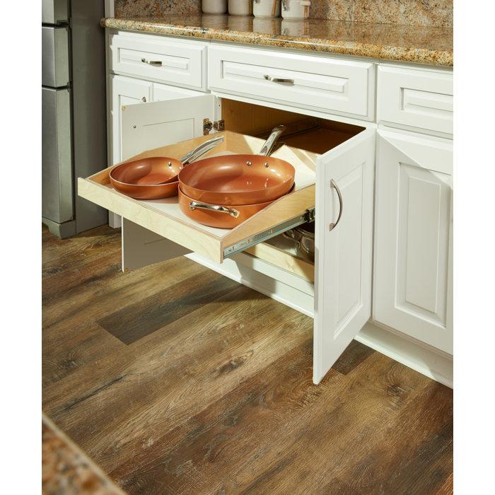 Wayfair Slide-A-Shelf Custom Made-to-Fit Slide-Out Shelf with Soft Closing Full Extension Rails Wood Pull Out Cabinet Organizer