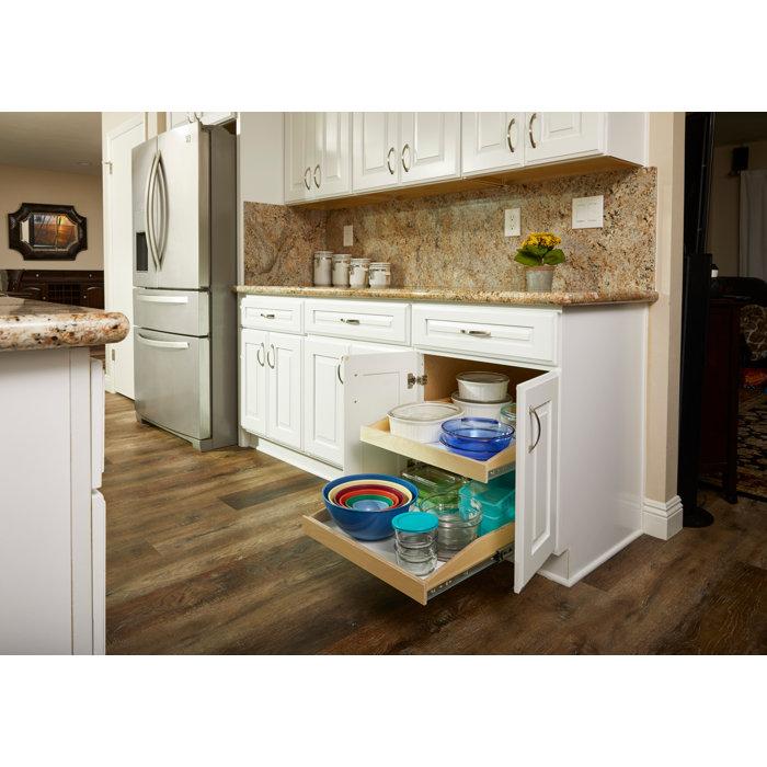 Wayfair Slide-A-Shelf Custom Made-to-Fit Slide-Out Shelf with Soft Closing Full Extension Rails Wood Pull Out Cabinet Organizer