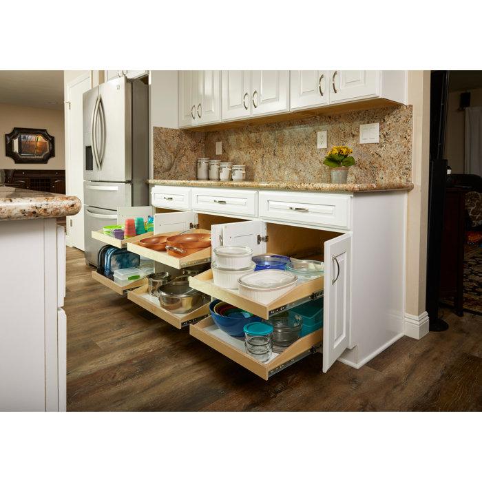 Wayfair Slide-A-Shelf Custom Made-to-Fit Slide-Out Shelf with Soft Closing Full Extension Rails Wood Pull Out Cabinet Organizer