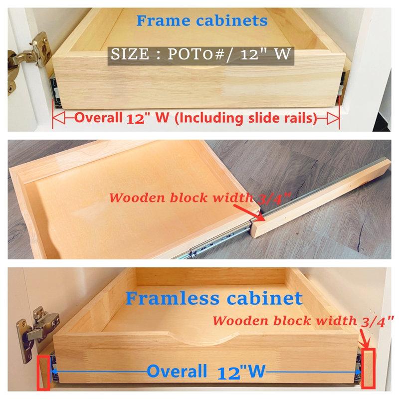 Wayfair Soft Close Cabinet Drawer Wood Pull Out Tray Drawer Box Kitchen Cabinet Organizer Cabinet Slide Out Shelf Wooden Pull Out Shelf (no Assembly Required)