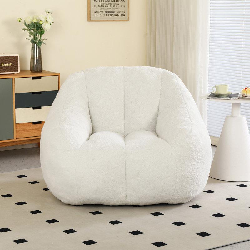 Wayfair Soft Teddy Fabric Tufted Foam Bean Bag Chair Filled With Memory Sponge For Dorm Apartment Living Room