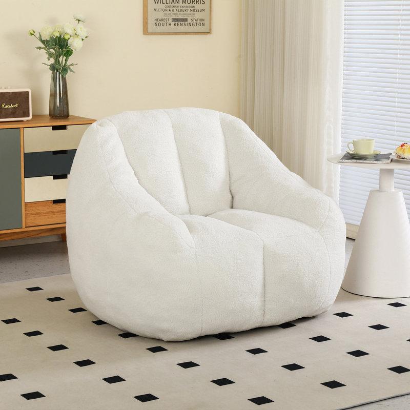 Wayfair Soft Teddy Fabric Tufted Foam Bean Bag Chair Filled With Memory Sponge For Dorm Apartment Living Room