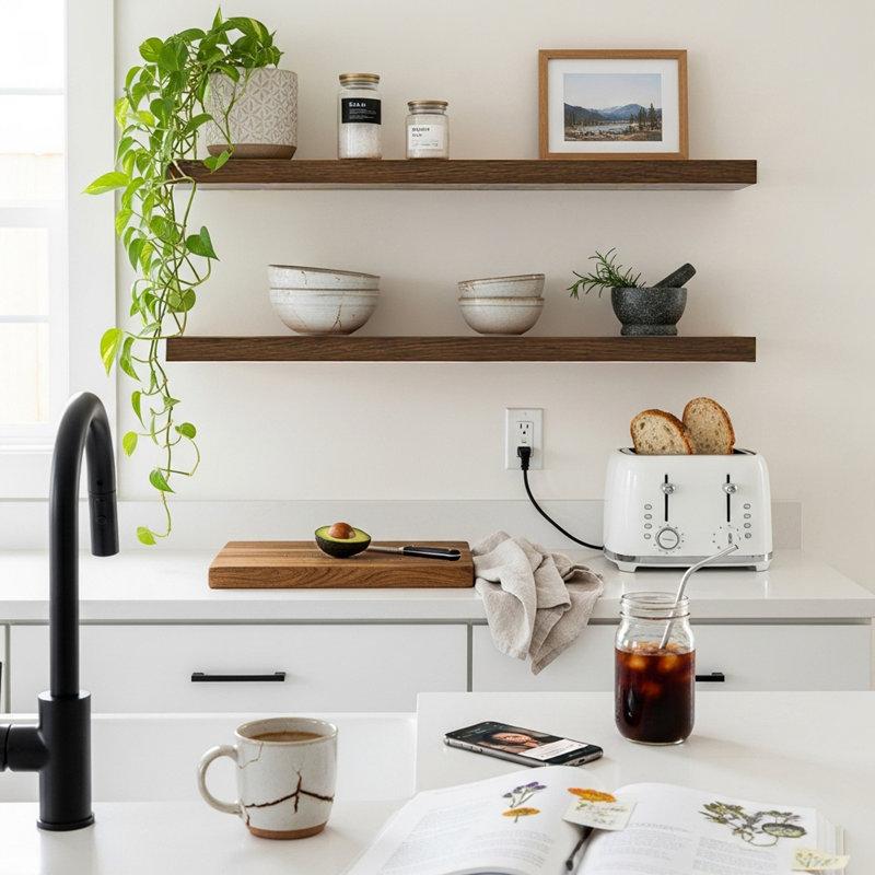 Wayfair Solid Wood Floating Shelves Wooden Shelves For Wall (Set Of 2)