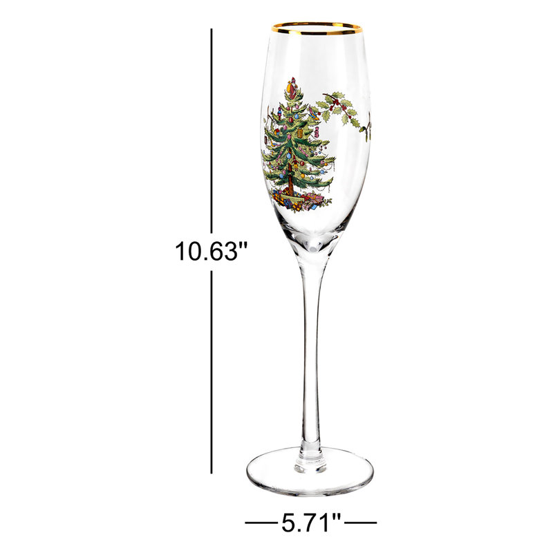 Wayfair Spode Christmas Tree Champagne Fluted Glasses (Set Of 4)