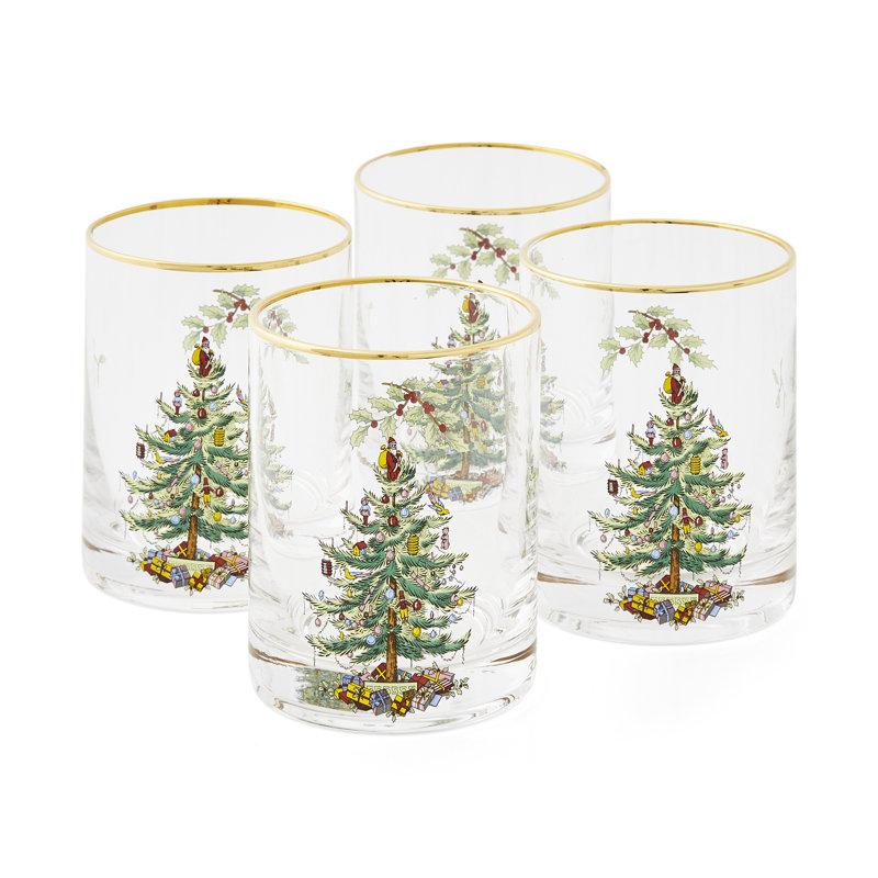 Wayfair Spode Christmas Tree Dof Glasses 14 Oz (Set of 4)