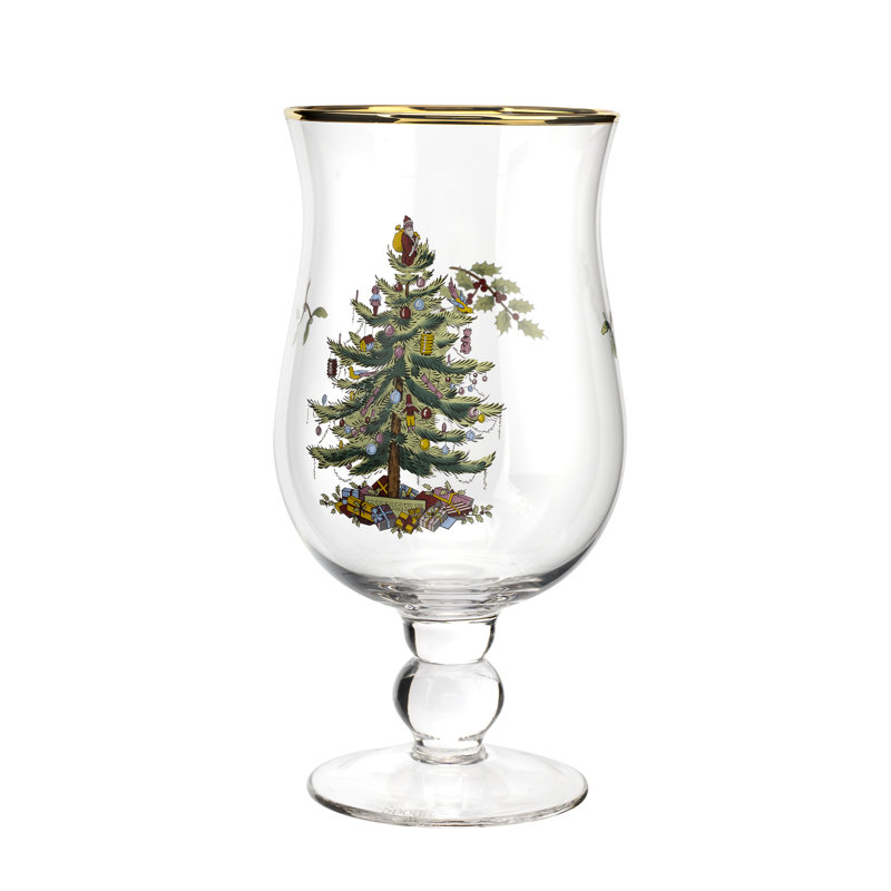 Wayfair Spode Christmas Tree Tulip Glasses 17 Oz (Set Of 4)