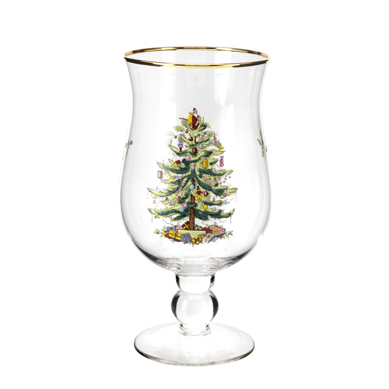 Wayfair Spode Christmas Tree Tulip Glasses 17 Oz (Set Of 4)