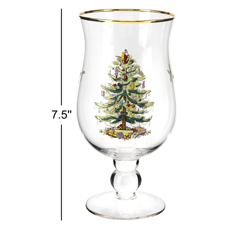 Wayfair Spode Christmas Tree Tulip Glasses 17 Oz (Set Of 4)