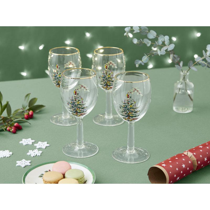 Wayfair Spode Christmas Tree Wine Glasses 13 Oz (Set Of 4)