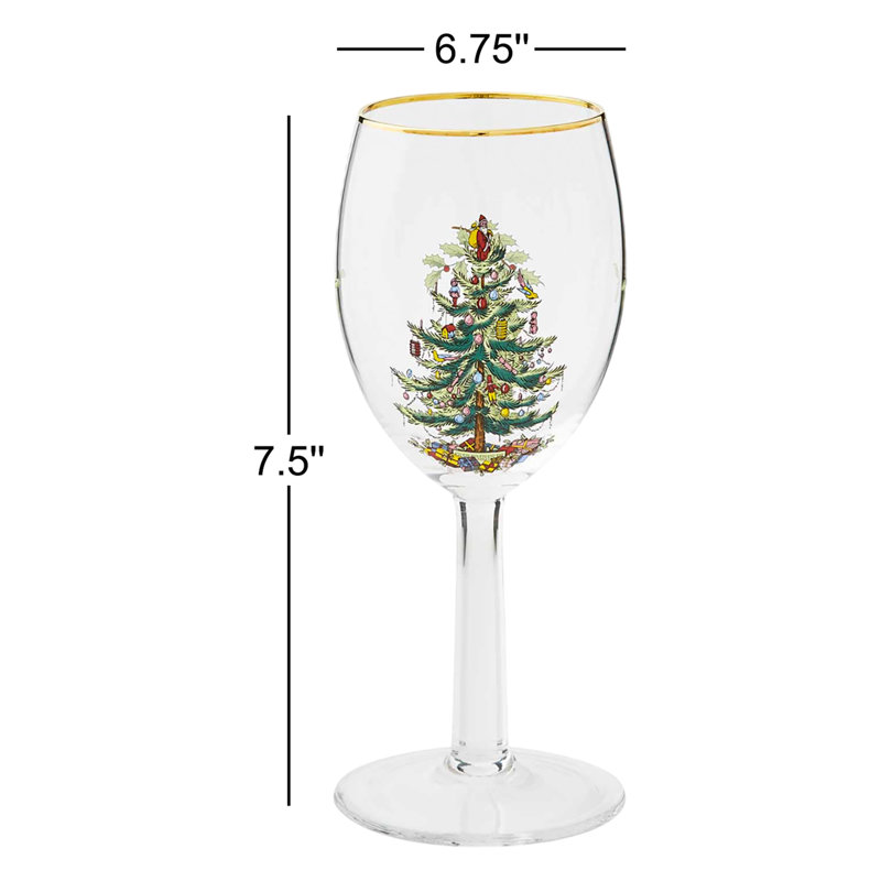 Wayfair Spode Christmas Tree Wine Glasses 13 Oz (Set Of 4)