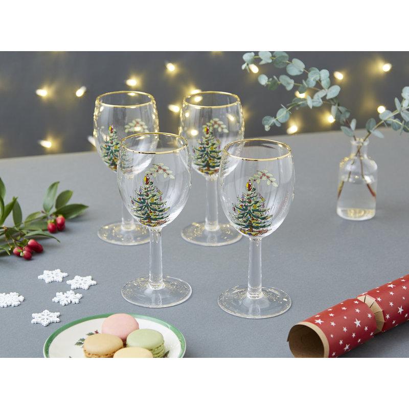 Wayfair Spode Christmas Tree Wine Glasses 13 Oz (Set of 4)