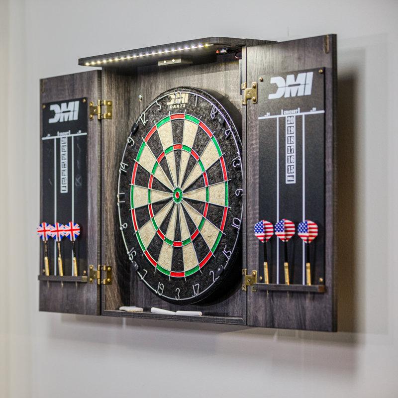 Wayfair Sports Paris LED Lighted Bristle Dartboard And Cabinet Set With Darts
