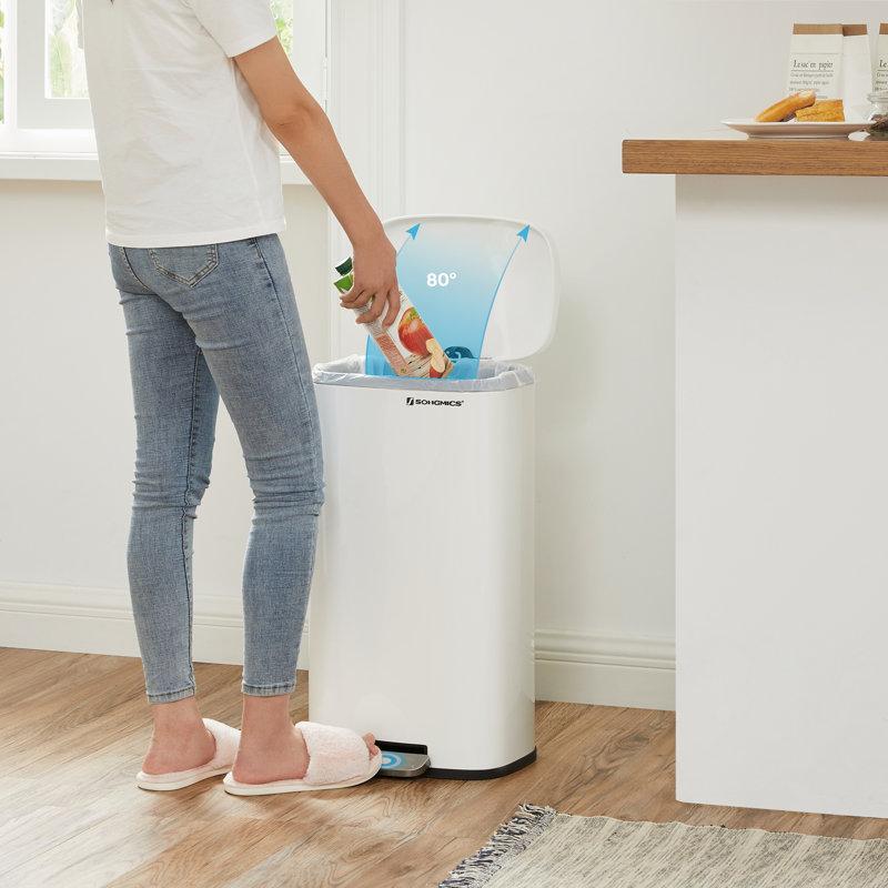 Wayfair Stainless Steel Step On Fingerprint-resistant Trash Can With Back Handle