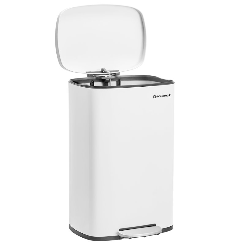 Wayfair Stainless Steel Step On Fingerprint-resistant Trash Can With Back Handle