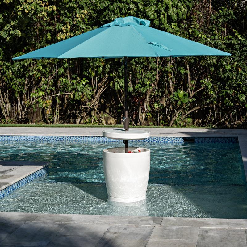 Wayfair Step2 White Vero Plastic In-Pool Side Table And Umbrella Table Stand