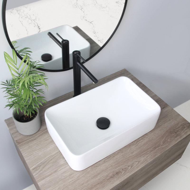 Wayfair STYLISH Opulence Lavish 19"L White Rectangular Vessel Sink P-227H