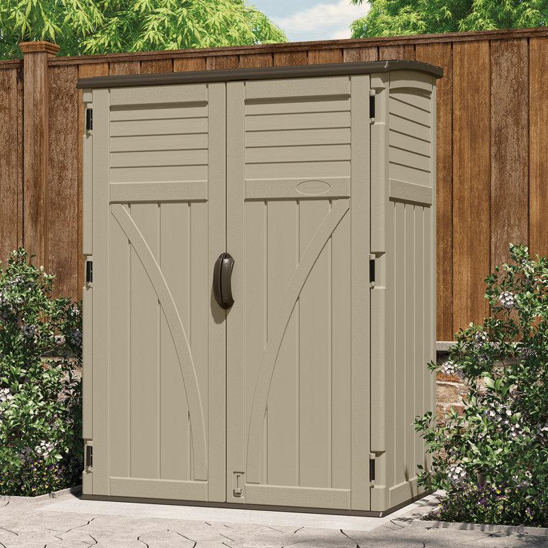 Wayfair Suncast 53 in. W x 32.5 in. D Resin Vertical Tool Shed