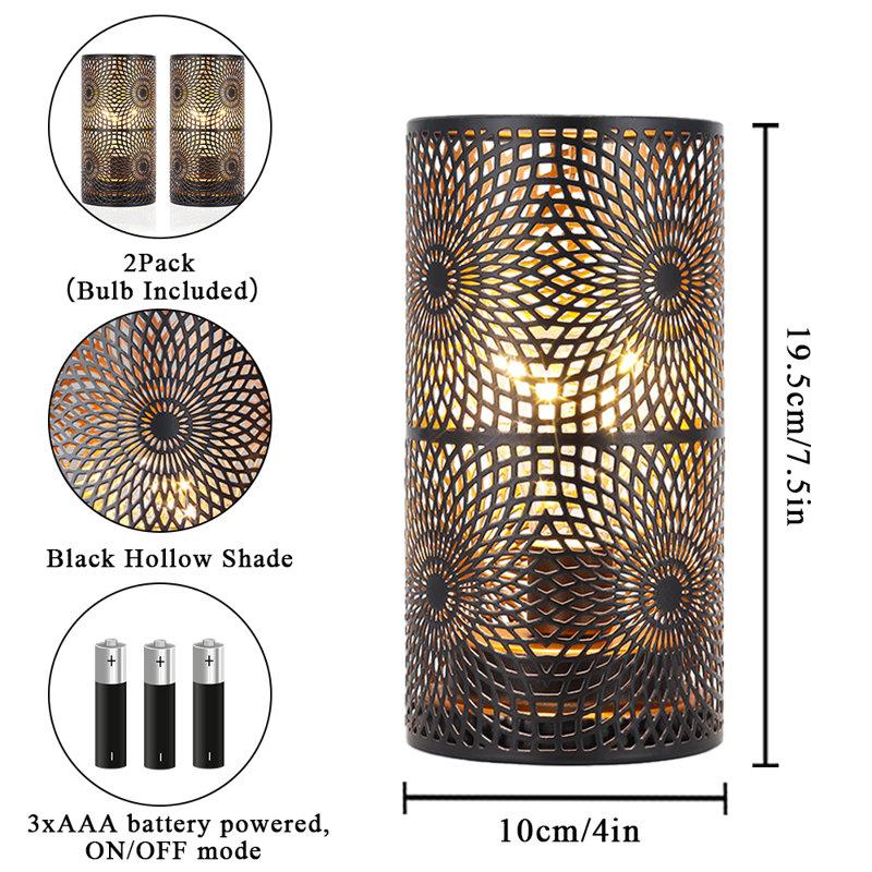 Wayfair Table Metal Lamp Battery Powered Cordless Accent Light (Set Of 2)