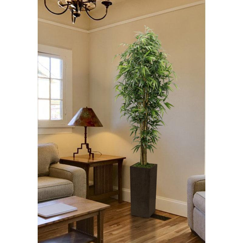 Wayfair Tall High End Realistic Silk Floor Bamboo Tree In Planter