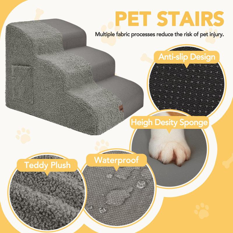 Wayfair Teddy Soft Velvet Waterproof Pet Stairs For Dog