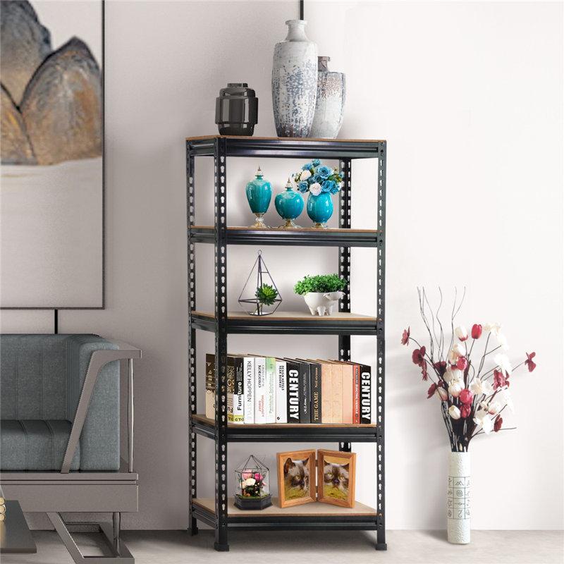 Wayfair Tevis 60" H x 27.5" W x 12" D 5 Tiers Boltless Adjustable Storage Shelf Goods Rack