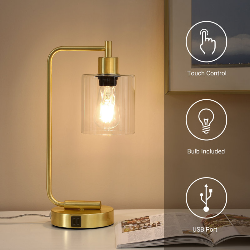 Wayfair Touch Control Table Lamp Set With USB (Set Of 2)