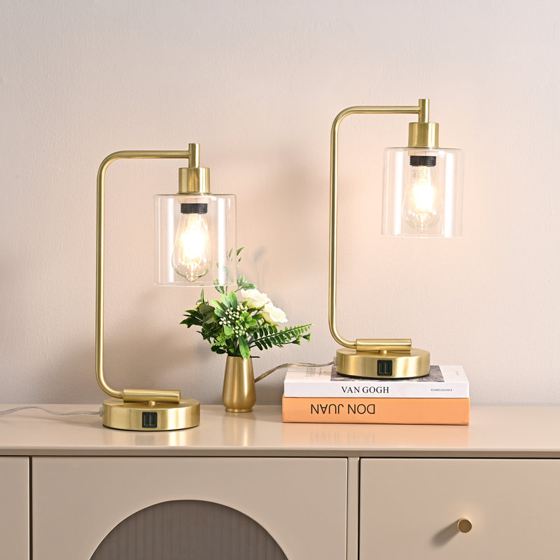 Wayfair Touch Control Table Lamp Set With USB (Set of 2)