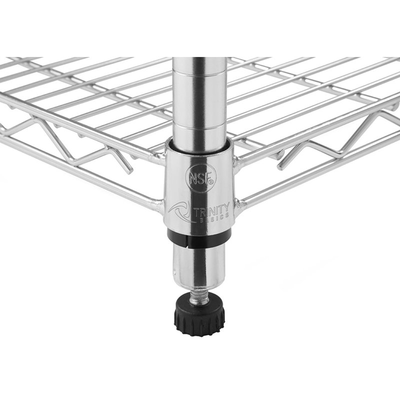 Wayfair TRINITY EcoStorage 5-Tier NSF Steel Wire Shelving Unit W/ Wheels (36 In. W X 18 In. D)