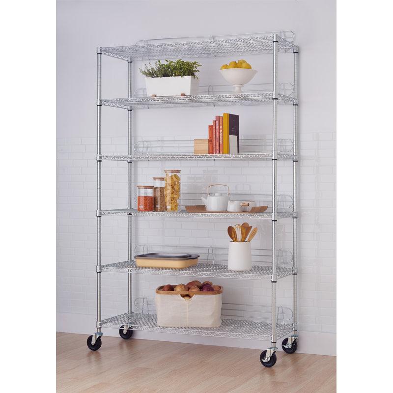 Wayfair TRINITY EcoStorage 6-Tier NSF Wire Shelving Unit W/ Backstands And Wheels (48 In. W X 18 In. D)