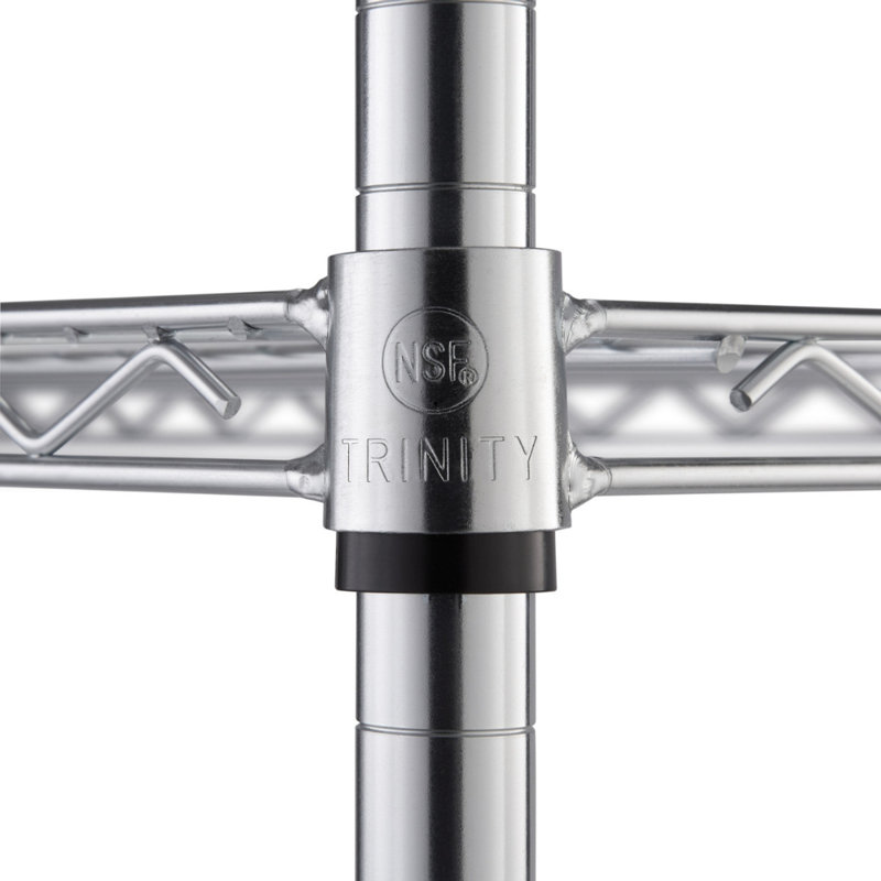 Wayfair TRINITY EcoStorage Chrome 4-Tier NSF Corner Steel Wire Shelving Unit W/ Wheels(27 In. W X 18 In. D)