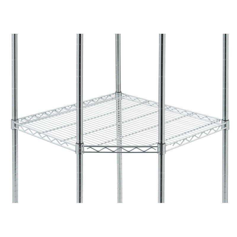 Wayfair TRINITY EcoStorage Chrome 4-Tier NSF Corner Steel Wire Shelving Unit W/ Wheels(27 In. W X 18 In. D)