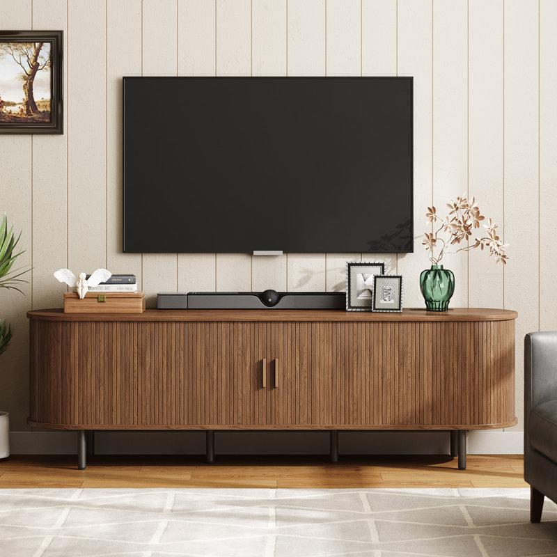 Wayfair Tv Stand With Storage And Shelves Designed To Fit 55’’ - 80’’ Tvs. Wood Entertainment Center For Living Room And Bedroom Media Console And Modern Tv Console Table