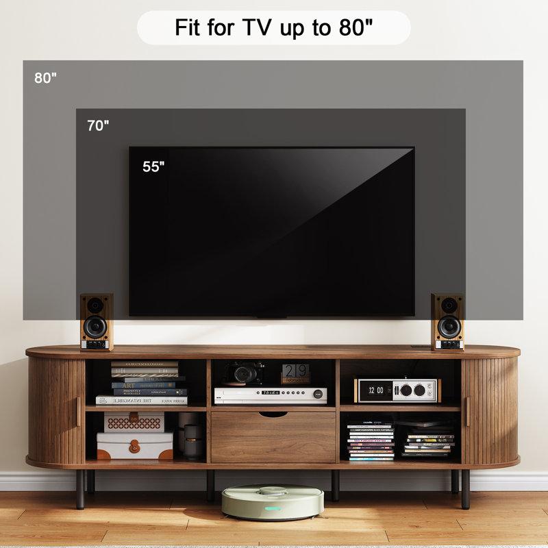 Wayfair Tv Stand With Storage And Shelves Designed To Fit 55’’ - 80’’ Tvs. Wood Entertainment Center For Living Room And Bedroom Media Console And Modern Tv Console Table