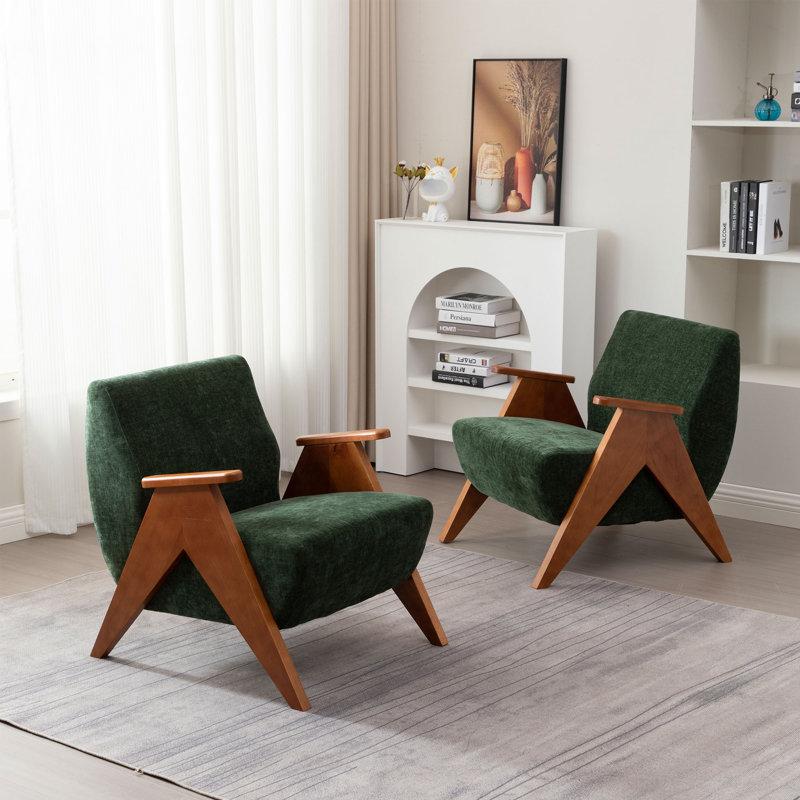 Wayfair Upholstered Armchair with Wooden Legs (Set Of 2)