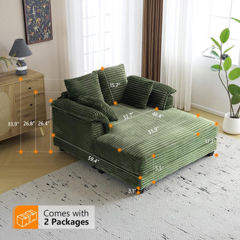 Wayfair Upholstered Corduroy Sleeper Sofa Bed Lounge Sofa