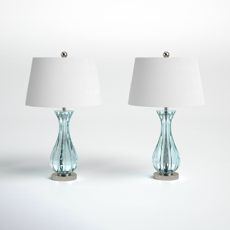 Wayfair Ursuline 25.5'' Bedside Table Lamp Set With Metal Base (Set Of 2)