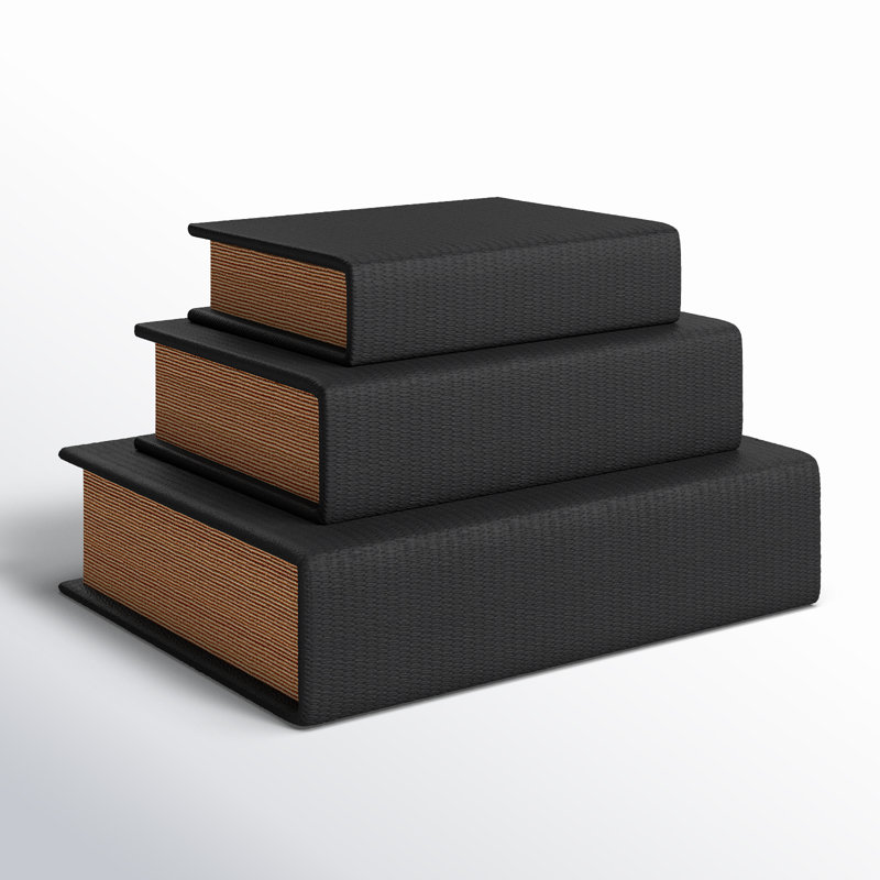 Wayfair Vanora Faux Leather Book Shaped Decorative Box (Set Of 3)