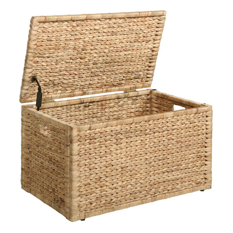 Wayfair Ved Heavy-duty Water Hyacinth Wicker Storage Trunk With Metal Frame