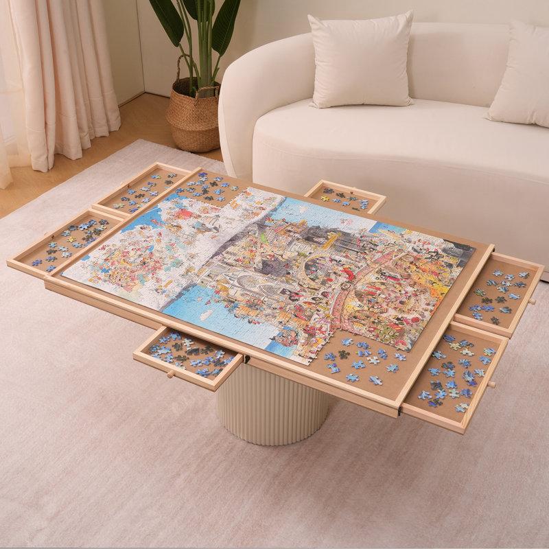 Wayfair VEVOR 1500 Piece Rotating Puzzle Board with 5 Drawers and Cover