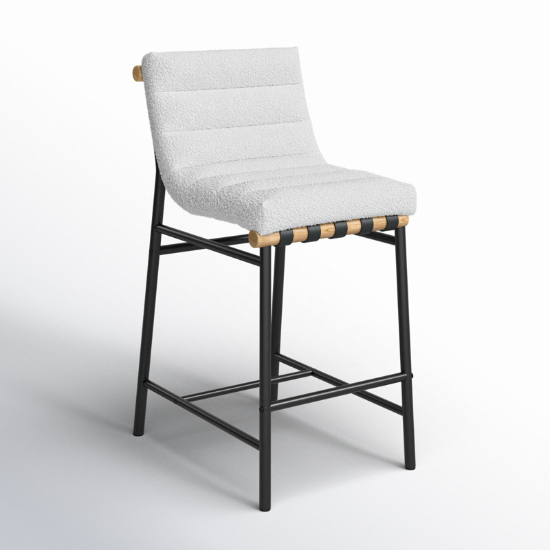 Wayfair Vincentas Upholstered Counter Stool With Metal Frame