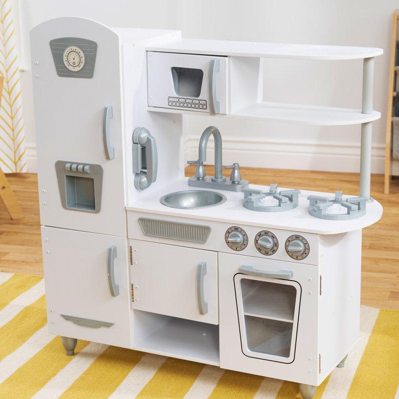 Wayfair Vintage Wooden Play Kitchen With Ice Maker And Play Phone
