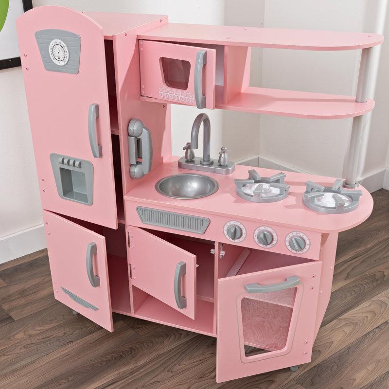 Wayfair Vintage Wooden Play Kitchen With Ice Maker And Play Phone