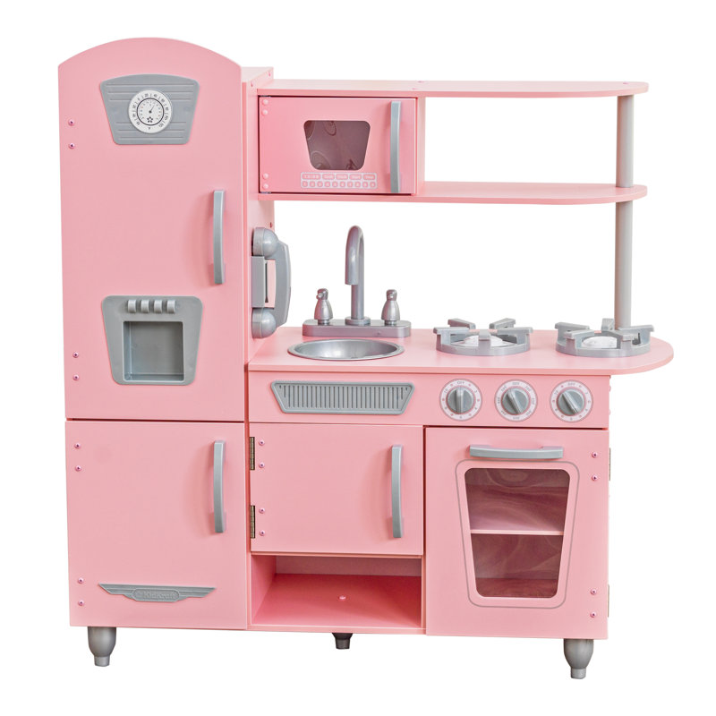 Wayfair Vintage Wooden Play Kitchen with Ice Maker and Play Phone