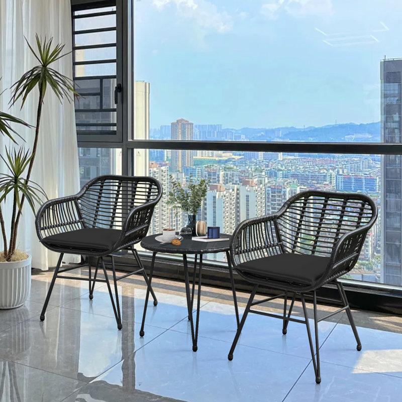 Wayfair Virgie 2 - Person Patio Conversation Sets With Cushions