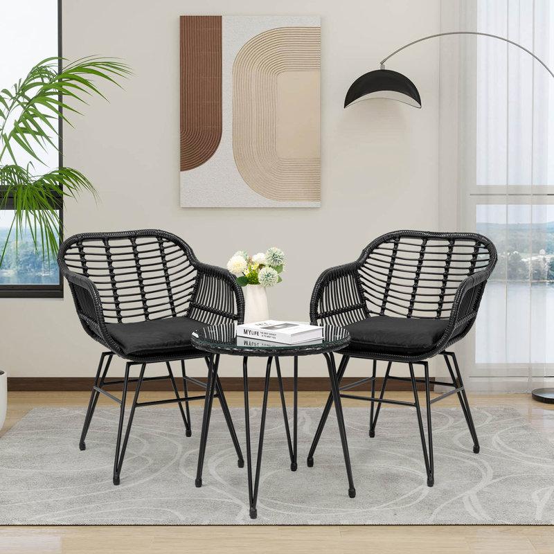 Wayfair Virgie 2 - Person Patio Conversation Sets with Cushions