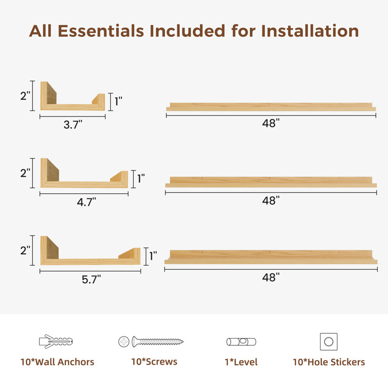 Wayfair Wall-Mounted Floating Shelves For Bedroom Living Room (Set Of 3)