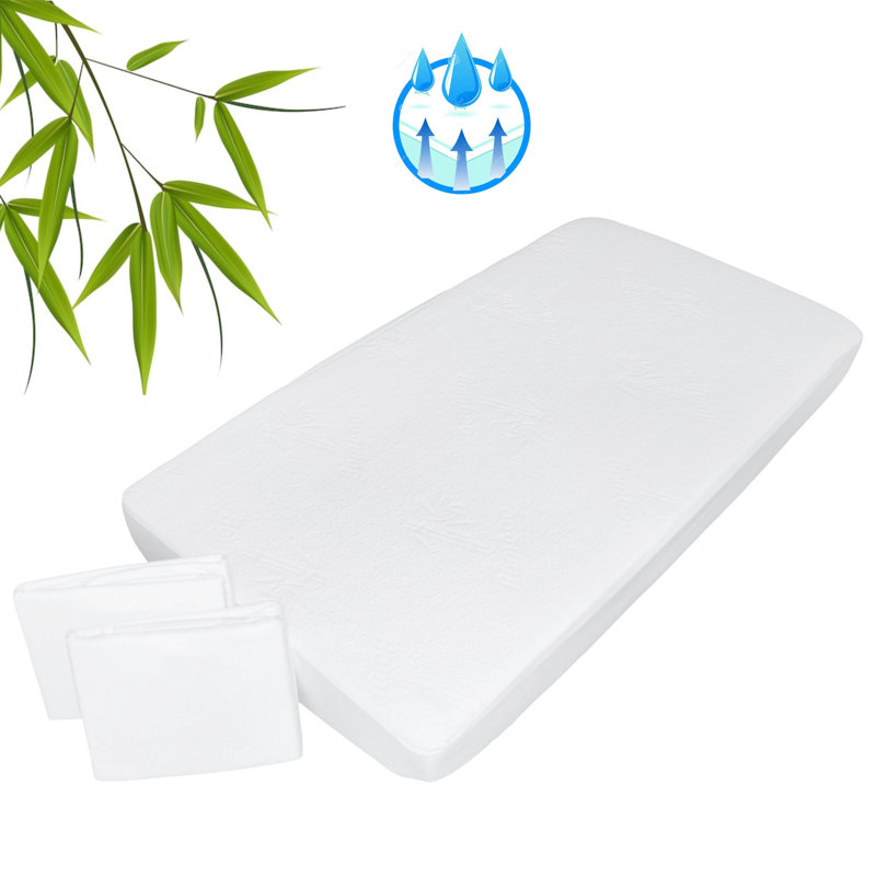 Wayfair Waterproof Bamboo Rayon Crib Mattress Pad 2 Pack Aishi (Set Of 2)