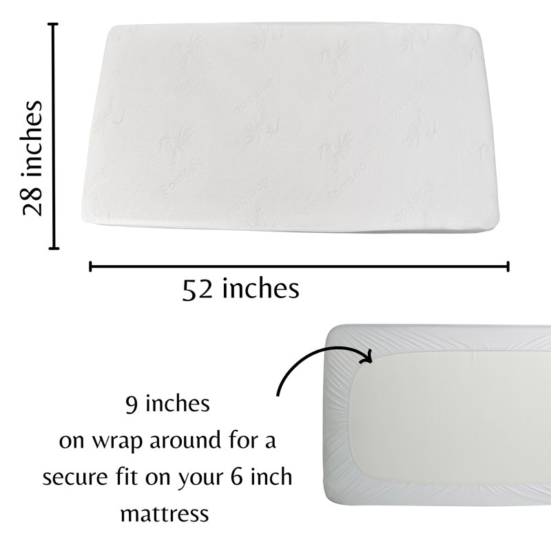 Wayfair Waterproof Bamboo Rayon Crib Mattress Pad 2 Pack Aishi (Set Of 2)