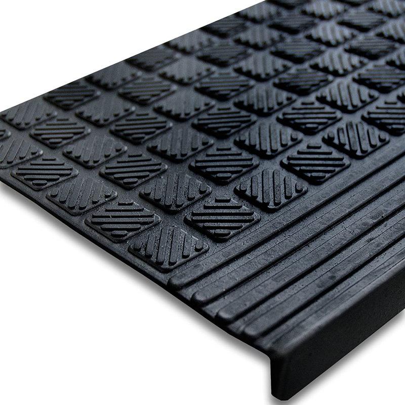 Wayfair Waterproof Low Profile Non-Slip Indoor/Outdoor Black Rubber Stair Treads 10 In. X 26.5 In. (Set Of 5)