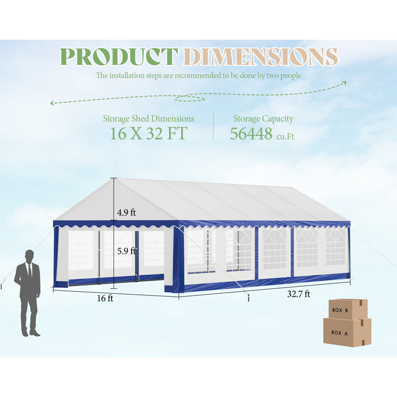 Wayfair 16FT X 32FT Canopy With Rolled Sidewalls